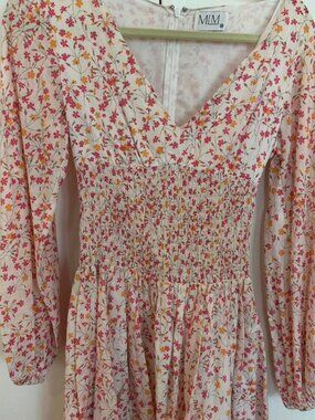 MLM Label Floral Mini Dress Red Orange Yellow Flowers XS